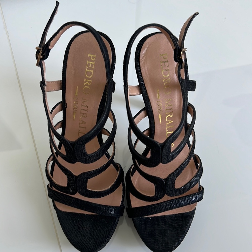 Spanish leather heels, Pedro Miralles size 37 $60
